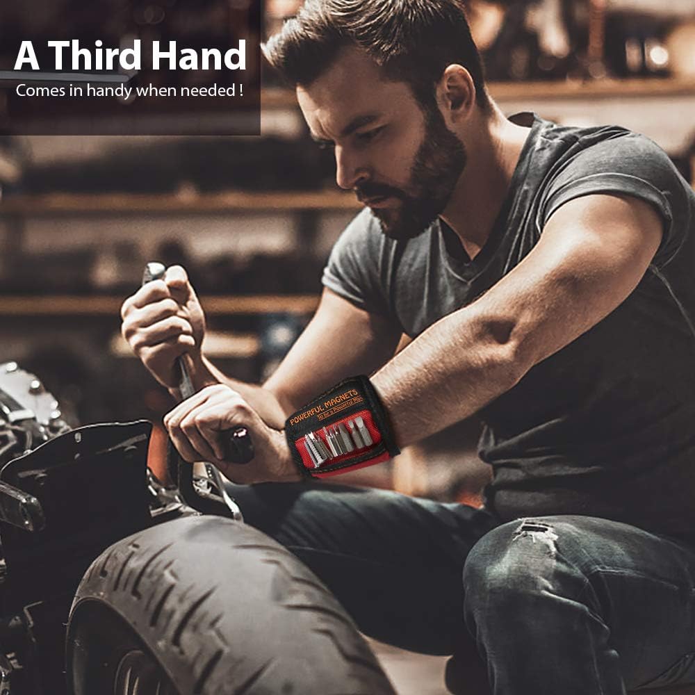 Gifts For Men Magnetic Wristband, 15 Upgrade Super Strong Magnets, Best Dad Gift, Unique Gifts For Men - - 