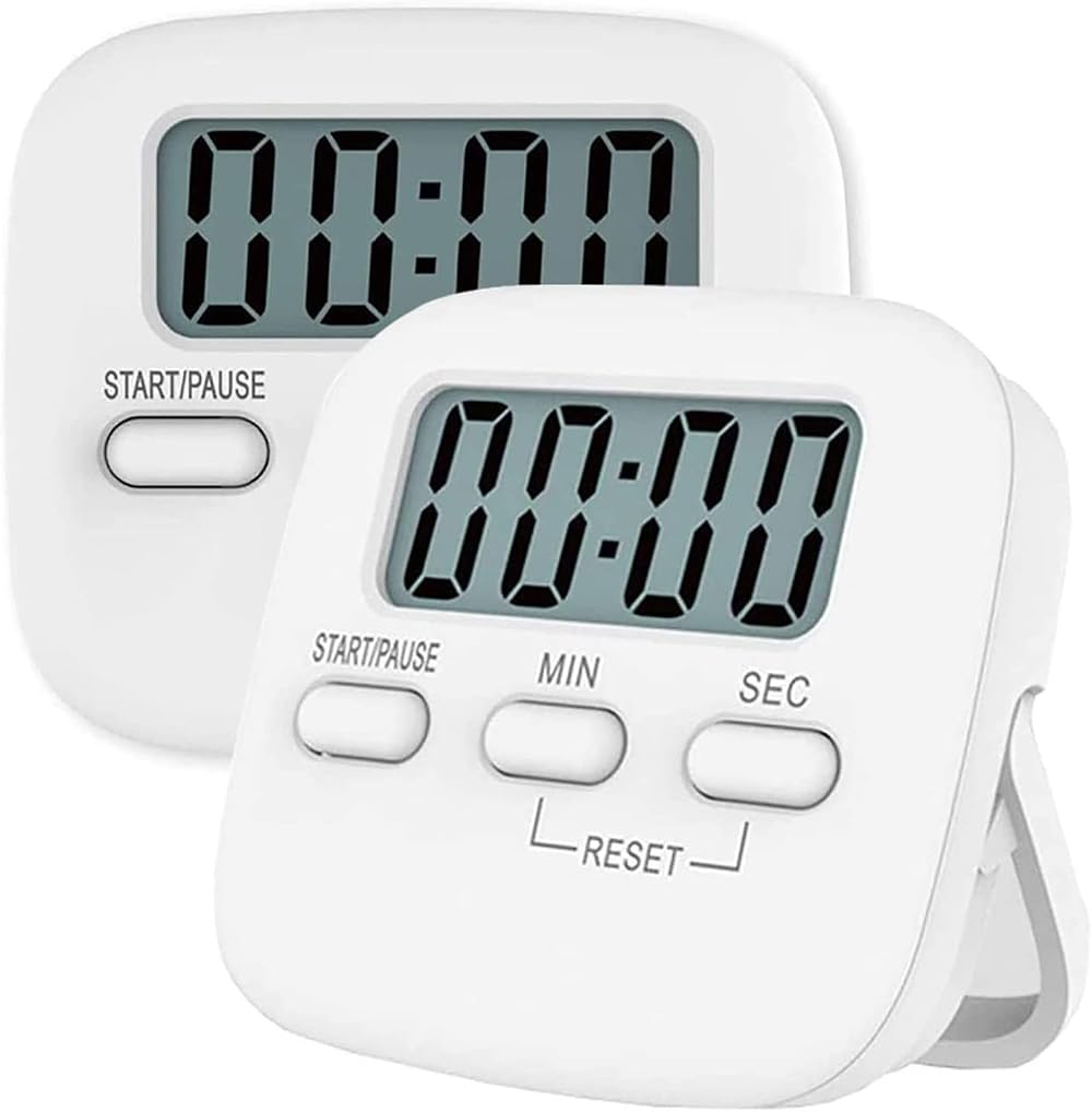 Jsdoin 2 Pack Digital Kitchen Timer Magnetic Countdown Stopwatch Loud Alarm