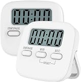 Jsdoin 2 Pack Digital Kitchen Timer Magnetic Countdown Stopwatch Loud Alarm