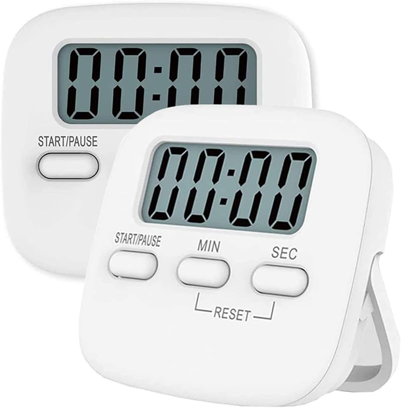 Jsdoin 2 Pack Digital Kitchen Timer Magnetic Countdown Stopwatch Loud Alarm