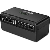 CHINTE Mini UPS Battery Backup, Uninterruptible Power Supply | 16000mAh, LiFePO4 battery, DC 5V/9V/12V, USB 5V, POE 15V/24V for WiFi Router, Modem, Security Camera