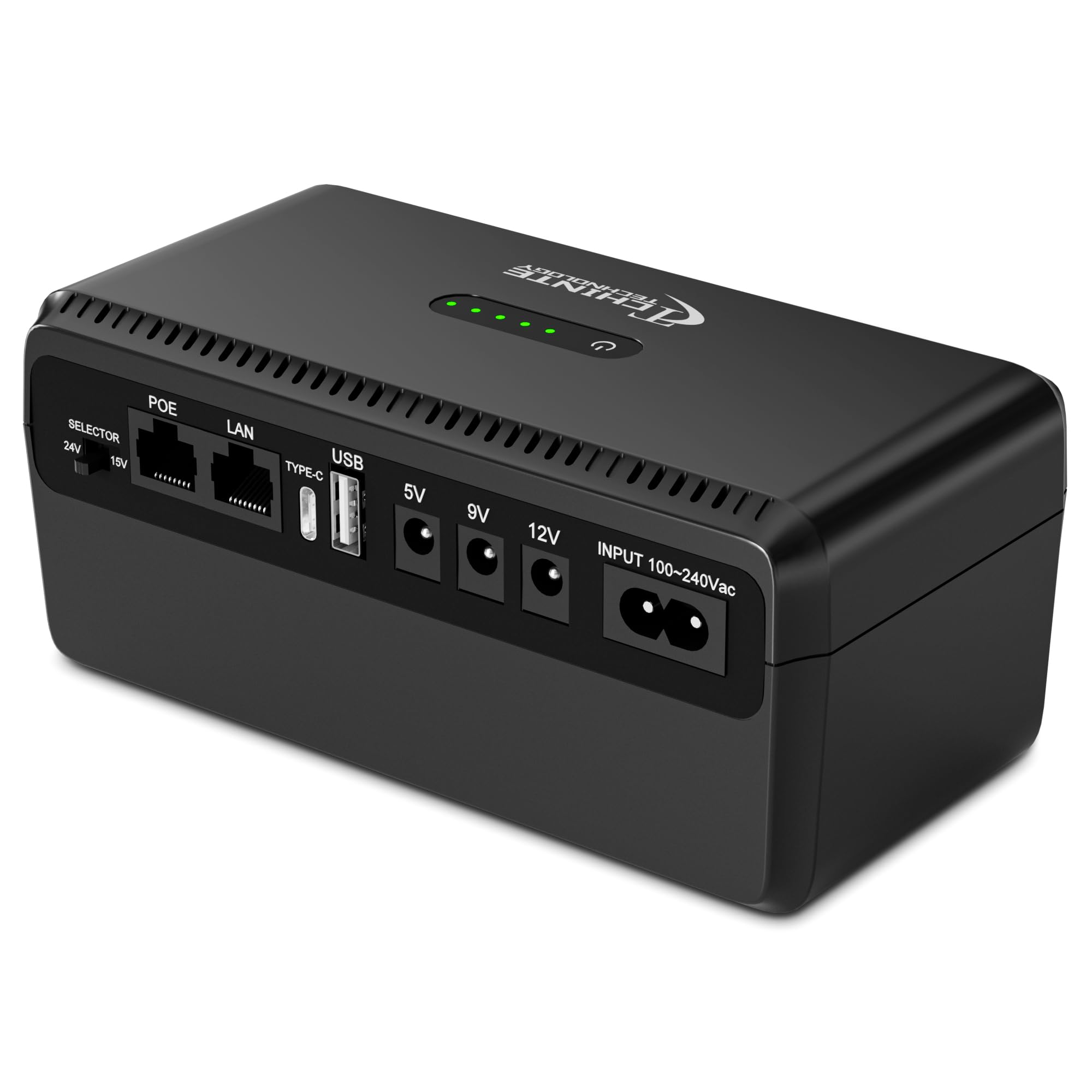 Photo 1 of CHINTE Mini UPS 16000mAh, Uninterruptible Power Supply with POE 15V/24V Output DC 5V/9V/12V USB Type-C for Router,Modem,Security Camera,Phone,LED Light