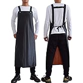 Jaspfct Waterproof Rubber Apron-43 Vinyl Waterproof Apron, Chemical Resistant Work Apron for Dishwashing,Dog Grooming,Cleaning,Butcher MD006-Black