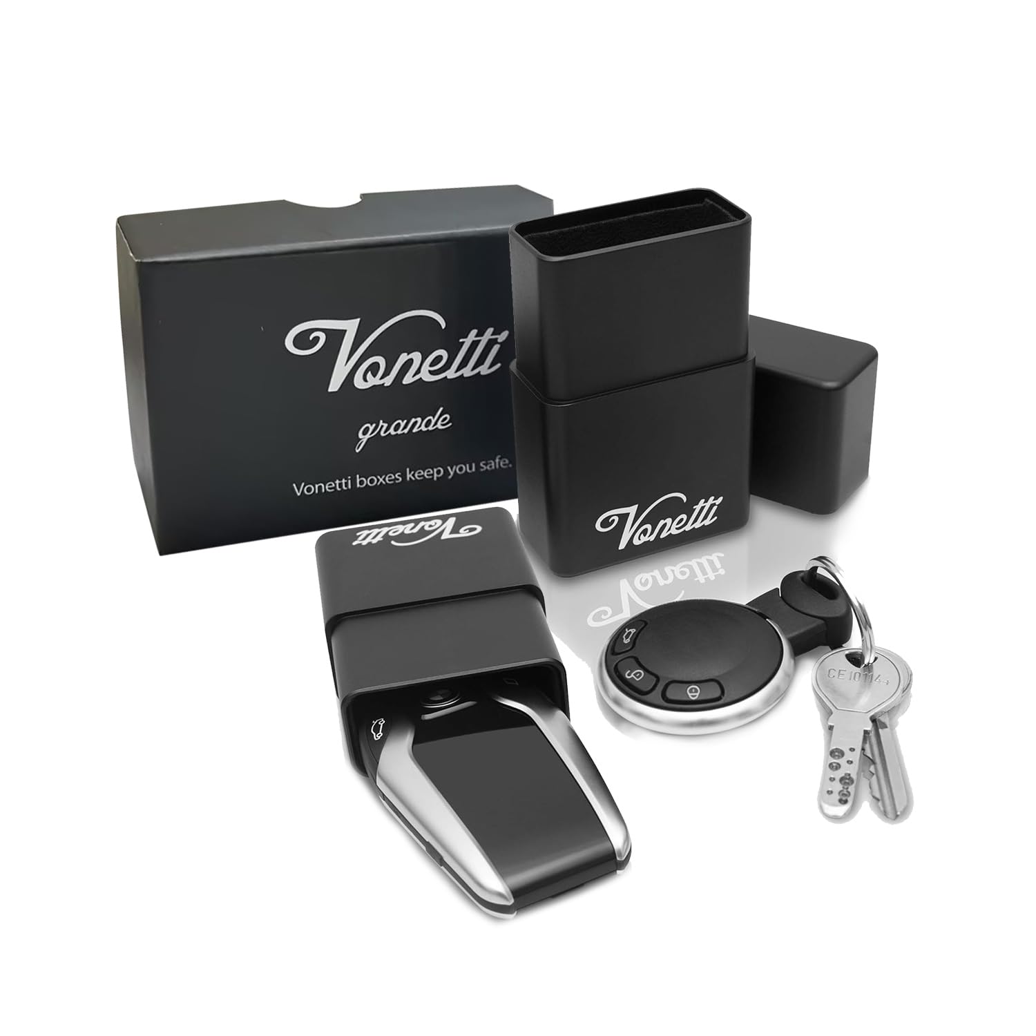 VONETTI Grande - Faraday Box for Car Keys, Car Key Signal Blocker Pouch, Faraday Pouch, RFID Key, Key Fob Protector