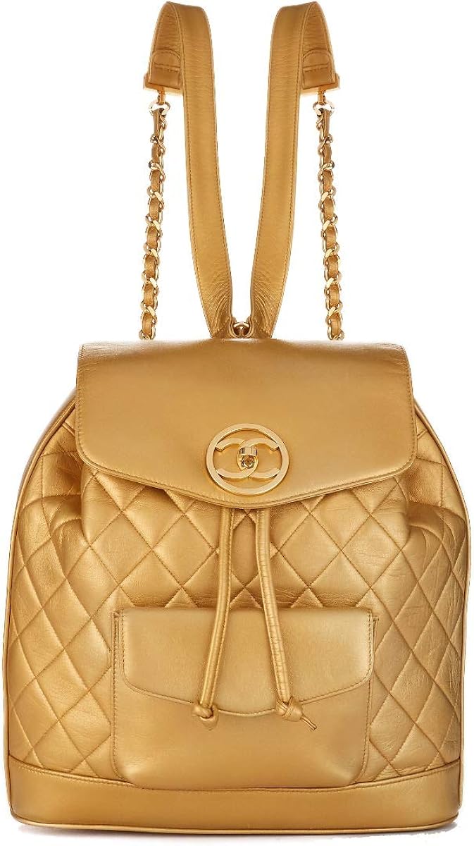 chanel gold backpack