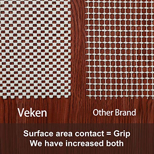 Veken Non-Slip 5 x 8 Ft Extra Thick Gripper for Any Hard Surface Floors, White - coolthings.us