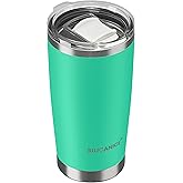 SILICANICE Coffee Tumbler 20 oz, Double Wall Stainless Steel Travel Coffee Mug with Removable Slider Lid, BPA Free, Car Cup Holder Compatible - Gym/Office/Travel/Home -Tropical Teal