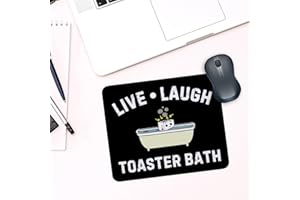 1 Pcs Funny Live Laugh Toaster Bath Cursed Non-Slip Rubber Mouse Pad Gifts for Boss HR Coworker Friend Supervisor Home Office