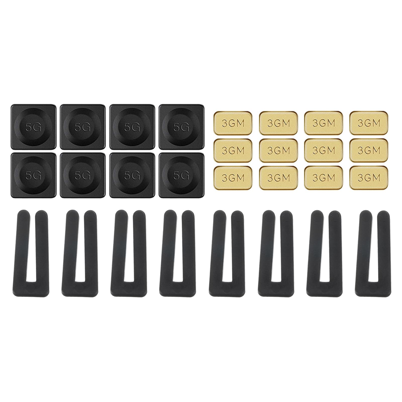 PATIKIL Ceiling Fan Blade Balancing Kit, 8 Sets Include 8Pcs Plastic Balancing Clips and 8Pcs 5G and 12Pcs 3G Weight for Ceiling Fan, Gold Tone/Black