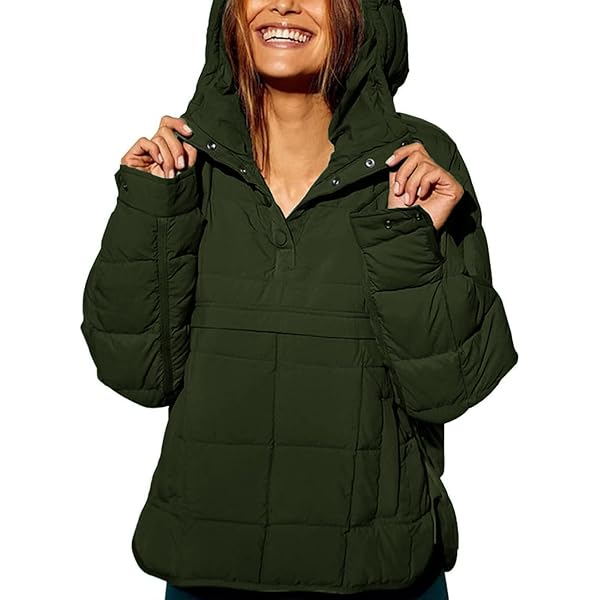 Freyhem Women's Pullover Puffer Jacket Quilted Lightweight Dolman