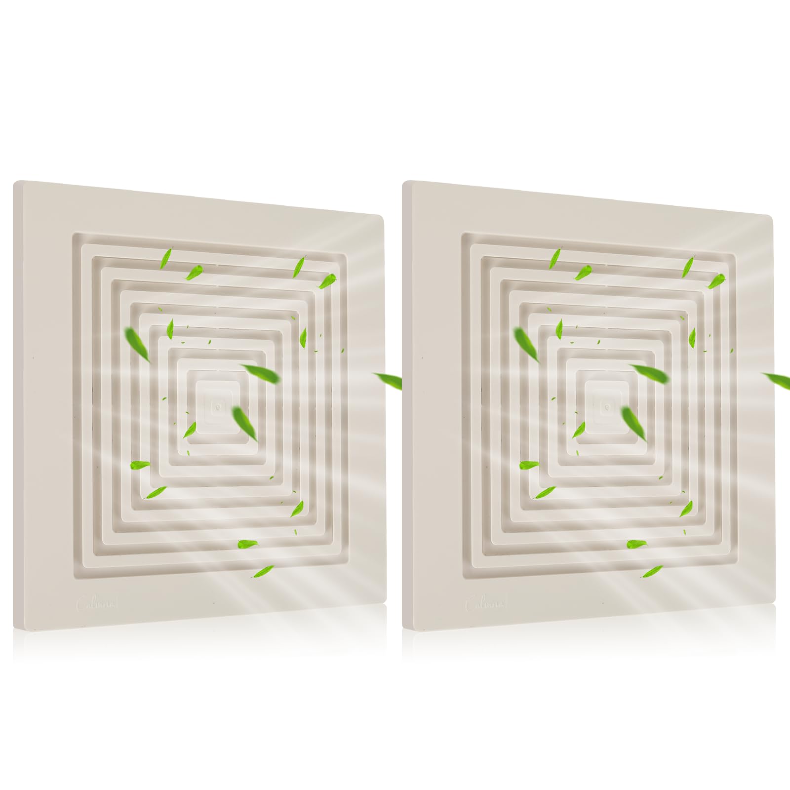 Photo 1 of Calvana (2-Pack) BP90 Bathroom Exhaust Fan Cover, Vent Cover Replacement, Compatible with Broan-NuTone, Square Ceiling or Wall-Mount, Fits Models BP46 663 670 671 675 688 689, 9-1/4" x 9", White