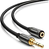 deleyCON PREMIUM 15m HQ Stereo Audio Klinken Verl&auml;ngerungskabel - 3,5mm Klinken Buchse zu 3,5mm Klinken Stecker - METALL - vergoldet