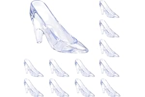 YAXINRUI Plastic Mini Cinderella Princess Slippers Glass Heels Party Decorations for Weddings, Birthday Party Favors 3.5 inches
