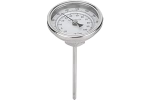 PILIPANE Stainless Steel Thermometer Dial Thermometer for Homebrew Kettle Thermometer Weldless Pot Thermometer 3" Large Dial Thermometer with NPT 1/2 Thread Fitting (0 220oF / 10 100oC) , Stainless Steel