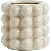 YANWE1 Bubble Vase, Beige Ceramic Vase for Flowers, Short Vases for Boho Decor, Decorative Vases for Flowers, Living Room, Bedroom, Office, Fireplace, Mantel, Coffee Table, 5 Inches