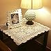 Elesa Miracle 24 Inch 2pc Handmade Square Crochet Cotton Lace Table Placemats Sofa Doilies Value Pack, Square, Beige