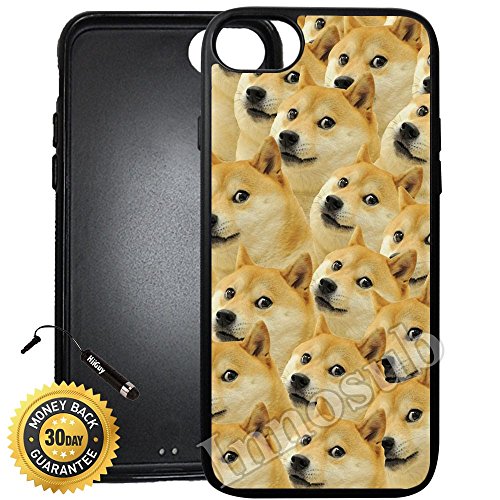 Custom iPhone 7 Case (Mr Doge MEME) Edge-to-Edge Rubber Black Cover with Shock and Scratch Protection | Lightweight, Ultra-Slim | Includes Stylus Pen by Innosub