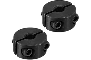 PATIKIL Bore 5mm Double Split Shaft Collar 16mm OD 9mm Thickness, 2 Pack 45#Carbon Steel Locking Collar Clamp Style with Set Screw for Machine Tools Industry, Black