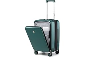 Hanke Grace Expandable Suitcases with Wheels Hardshell Carry On Luggage Airline Approved, 20 Inch Travel Suitcase Lightweight Tsa Luggage for Short Business Trips, Blackish Green.