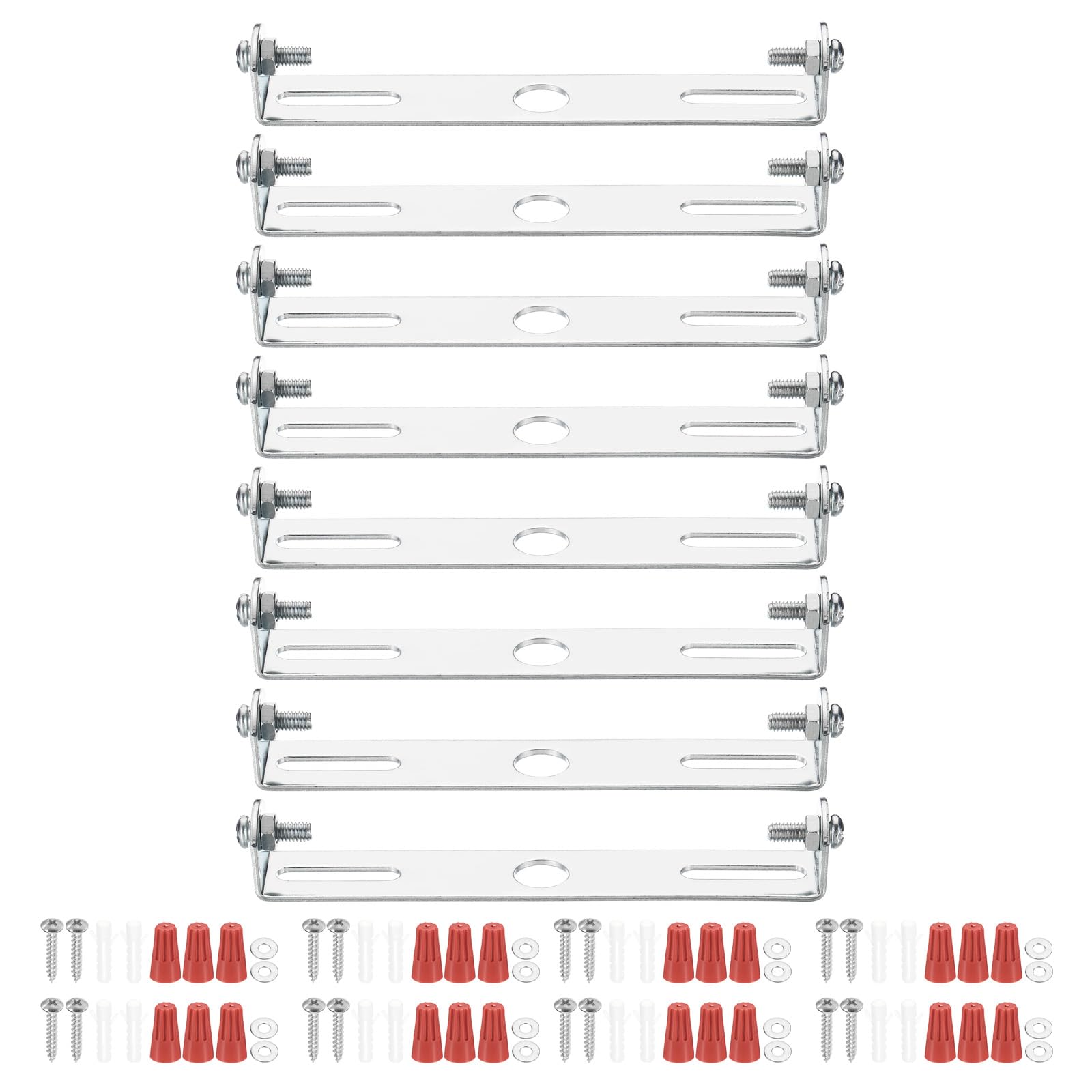 PATIKIL 110mm (4.33") Universal Light Fixture Mounting Bracket Kit, 8 Set Light Crossbar Ceiling Light Plate with Screw for Wall Light Ceiling Light Pendant Chandelier