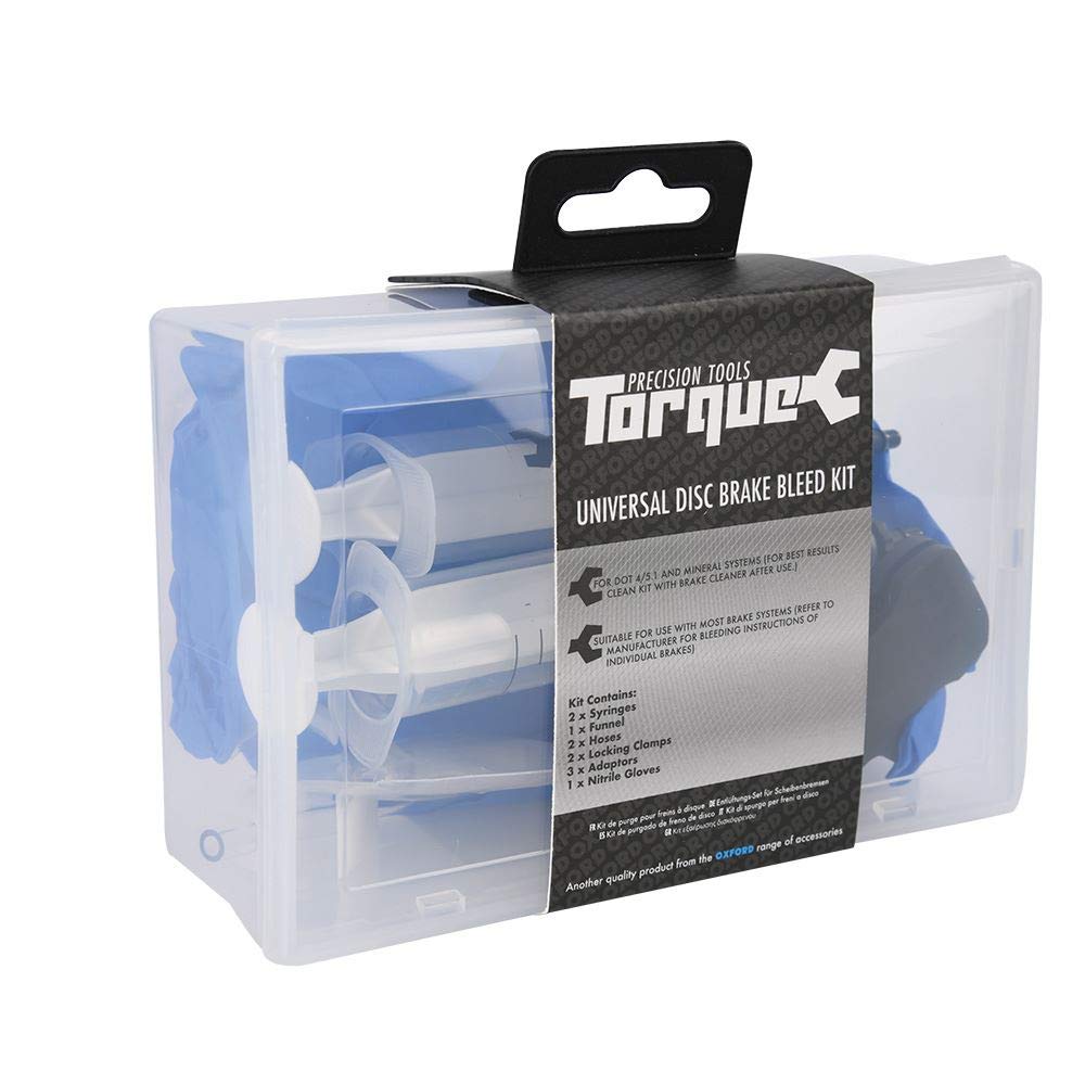 Oxford Torque Universal Bike Disc Brake Bleed Kit. For Dot 4/5.1 and Mineral Oil Systems