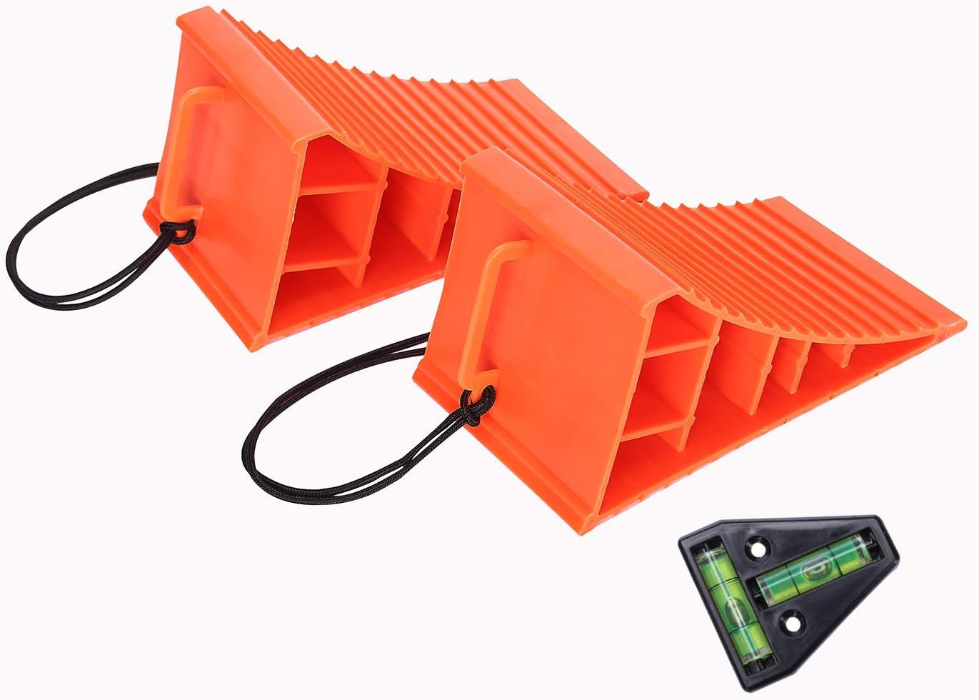 Homeon Wheels RV Camper Large Wheel Chocks with Handle and Rope for Safety-Car Chocks, Tire Chocks, Trailer Solid Heavy Duty Wheel Chocks-2 Packs.(Red): Automotive