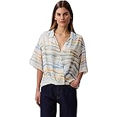Calvin Klein Womens Chiffon Printed Wrap Top