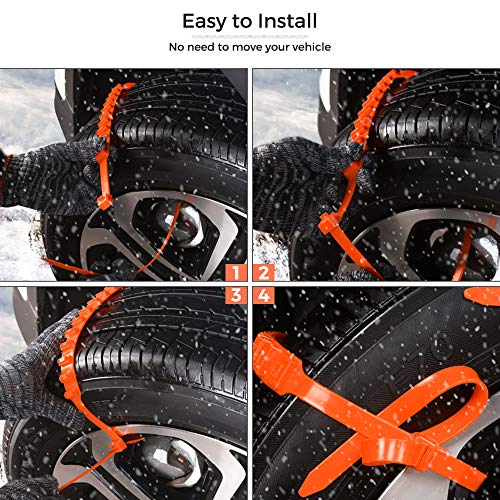 AUTOLOVER Anti Snow Chains of Car, 10pcs Universal Winter Car Tyre Anti-Skid Snow Chains for car SUV Truck,Car Security Chains - Thumbnail 2