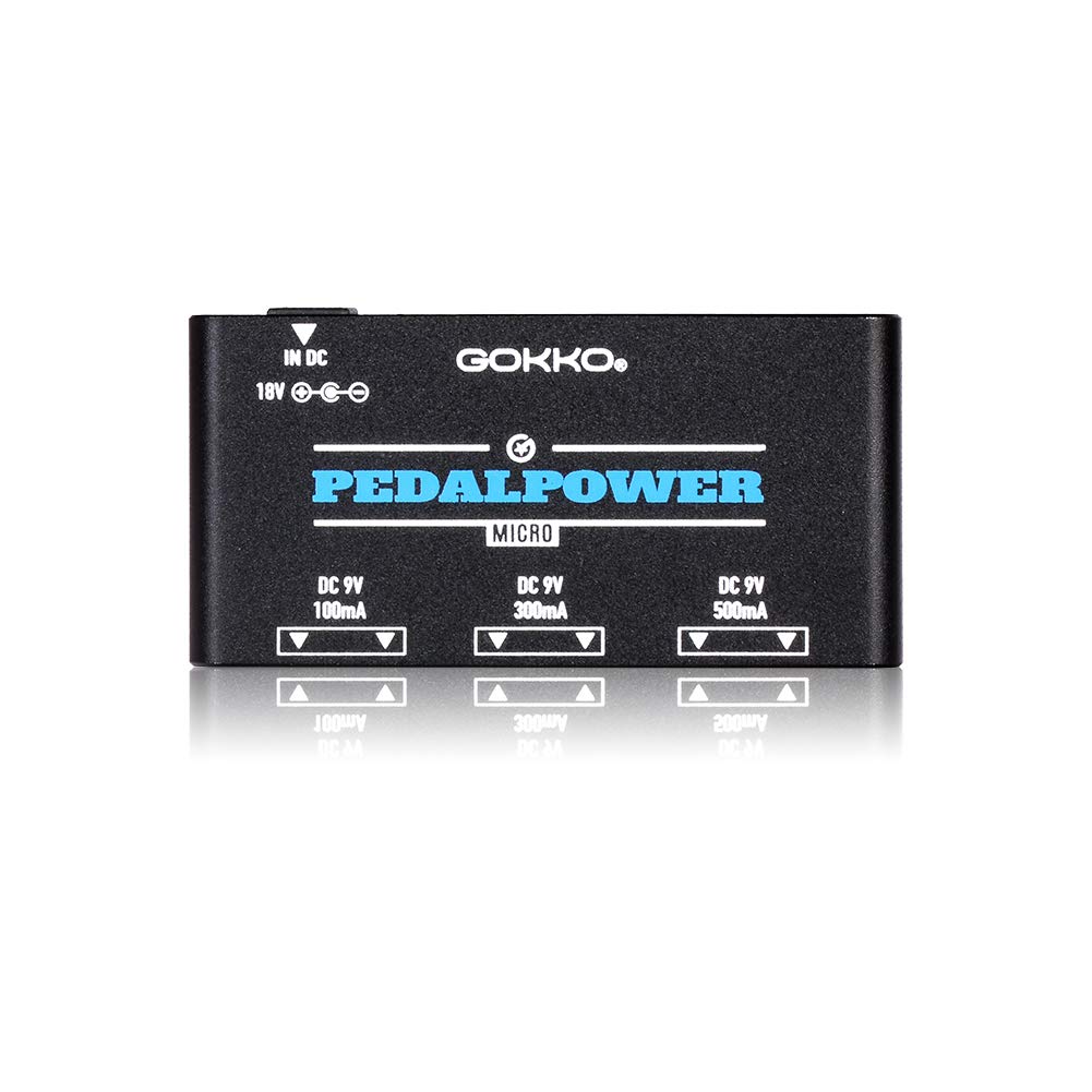 GOKKO Mini Guitar Pedal Power Supply For Guitar Pedals, 6 Outputs DC 9V