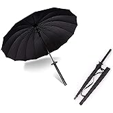 WPOYM Samurai Umbrella Umbrella Creative Semi-Automatic Samurai Umbrella,Windproof Outdoor Umbrella.Sun Protection Umbrella Black.The Best Creative Gift.