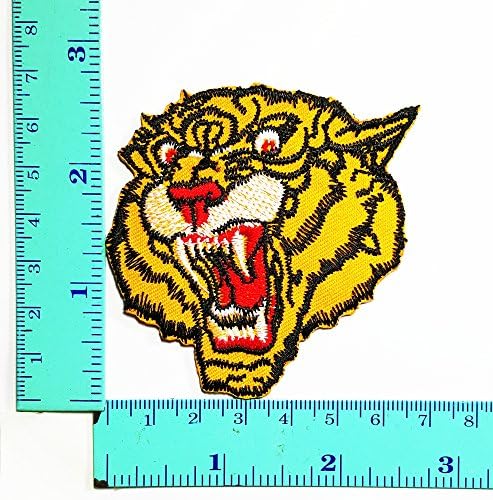 Tiger Head Patch Logo Sew Iron on Embroidered Appliques Badge Sign Costume Send Free Registration