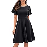 oxiuly Wedding Church Vintage Cocktail Dresses with Pockets Summer Casual Floral Dress for Women Flare376