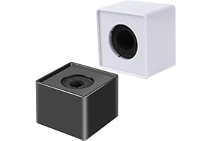 Onwon 2 Pieces Portable Square Cube Shaped Interview Mic Microphone Flag Station Logo Superior ABS Material, Black and White