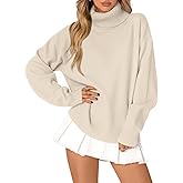 LILLUSORY Womens Oversized Chunky Sweaters 2025 Mock Turtleneck Long Pullover Tops Fall Winter Casual Knit Fashion Clothing
