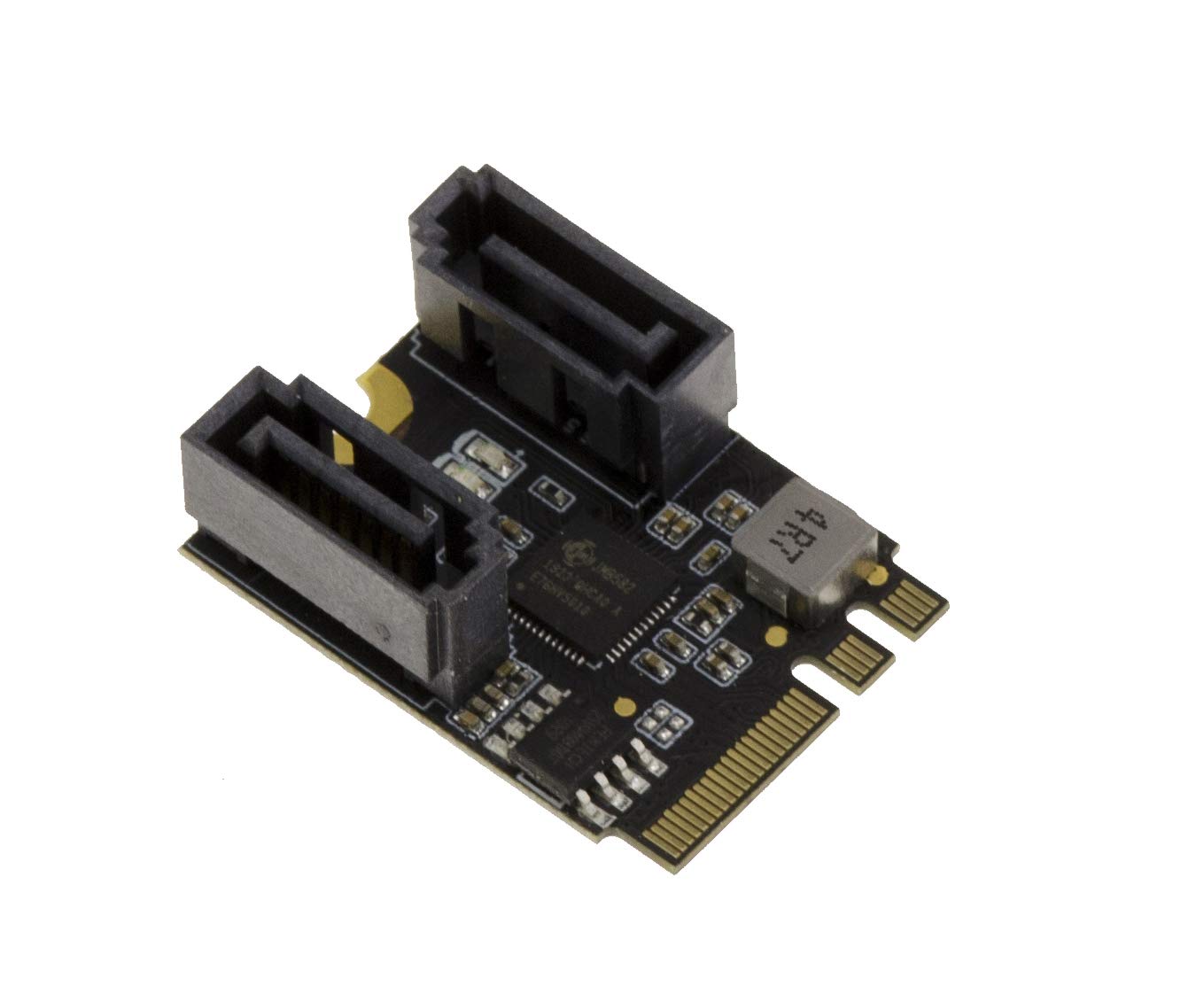 KALEA-INFORMATIQUE M2 E A Key card with two SATA 6GBps ports. Mini PCIe 3.1 with JMB582 chipset