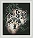 Joy Sunday Stamped Cross Stitch Kits - Counted Cross Stitch Kit, Cross-Stitching Patterns Two Wolf 14CT Pre-Printed Fabric - DIY Art Crafts & Sewing Needlepoints Kit for Home Decor 20''x17''