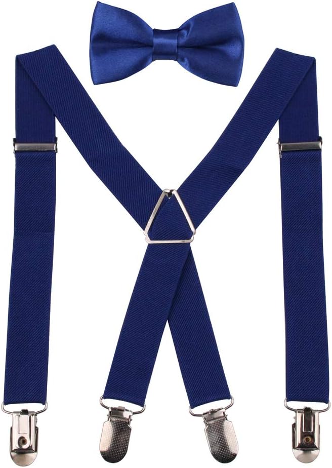GUCHOL Boys Suspenders for Kids Toddler, Baby Adjustable Elastic with Strong Metal Clips Suitable for 1 to 6 old