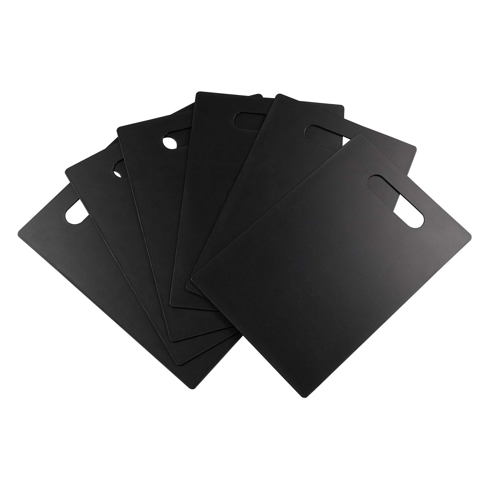 Yarebest Rectangular Chopping Board, Kitchen Plastic Cutting Board, Set of 6 (Black)
