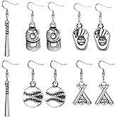 5 Pairs Baseball Earrings for Women Cute Sports Ball Earrings Baseball Sports Earrings for Moms Baseball Player Jewelry Gifts