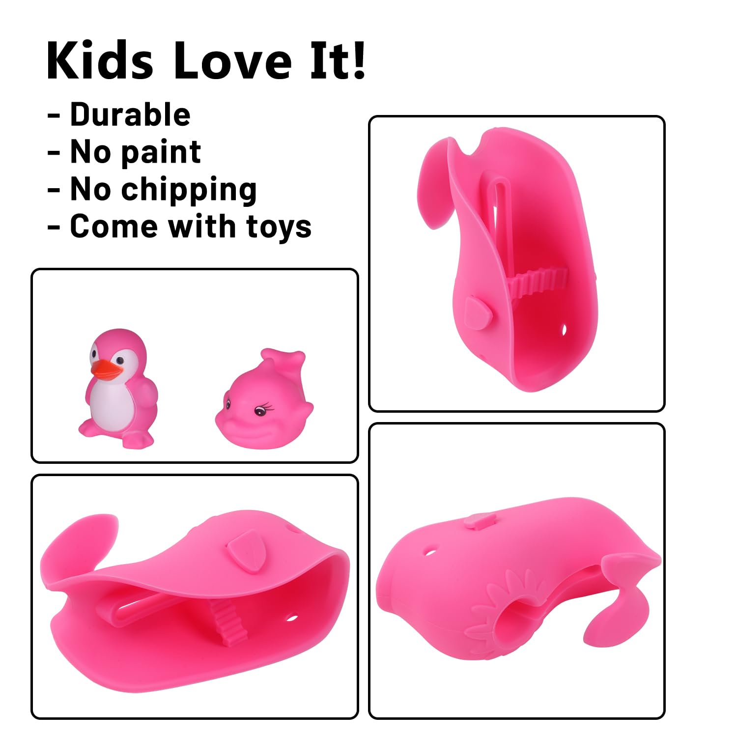 Bath Spout Cover, Faucet Cover Baby Bathroom Tub Faucet Cover Protector for Kids, Bathtub Spout Cover for Baby Kids Toddlers Protection Accessories Baby Safety Universal Bath Silicone Toys Whale Pink