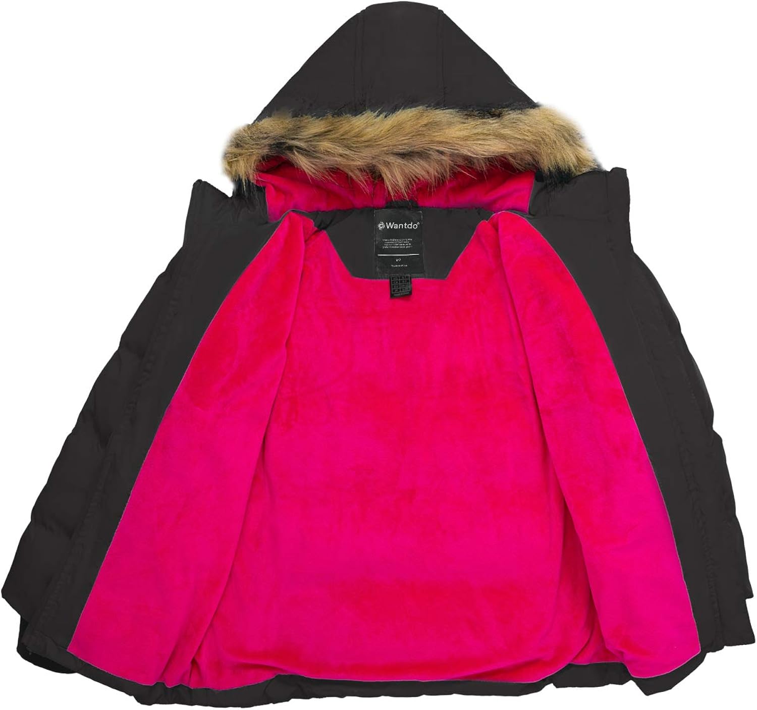 Wantdo Girl's Water-Resistant Winter Coat Warm Insulated Padded Puffer Jacket with Hood: Clothing