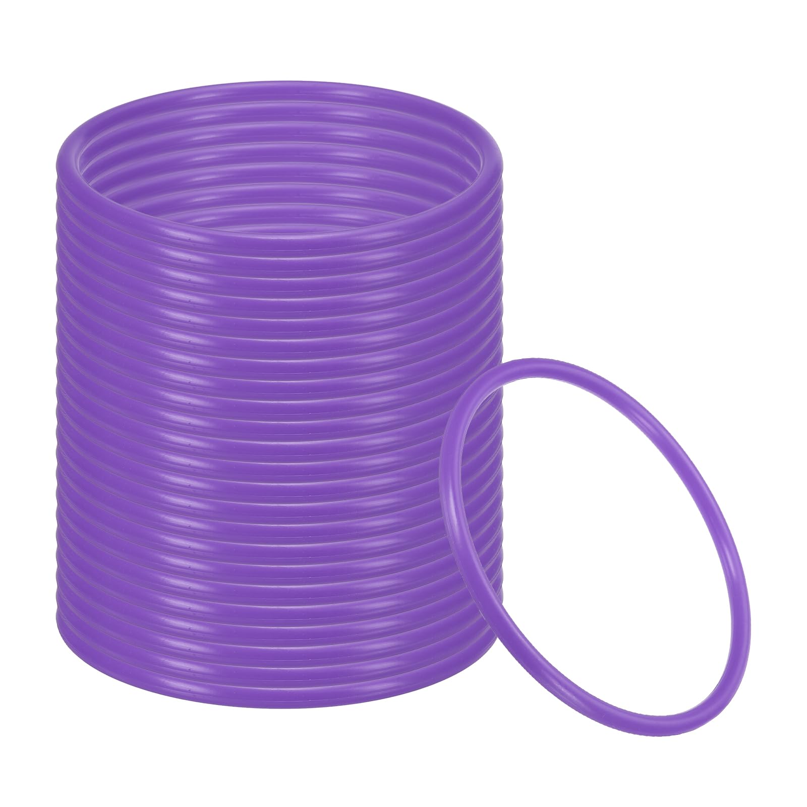 PATIKIL 5.1 Inch Plastic Ring-Toss Rings for Bottles, 24 Pack Carnival Rings Plastic Hoops for Speed and Agility Practice Outdoor Party Favor, Purple