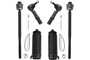 ASUPRICOS 6pcs Front Tie Rods Kit for Chevy GMC Silverado Sierra Suburban Yukon XL 1500 Tahoe Cadillac Escalade ESV EXT, 4 Inner and Outer Tie Rod Ends 2 Boots Steering Kit Replacement