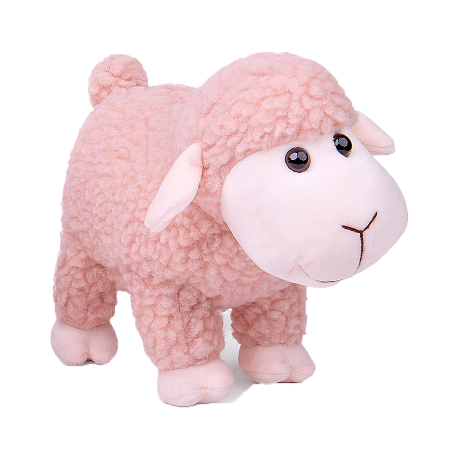 lilizzhoumax Simulation Lamb Plush Toy 18cm/7”, Stand Realistic Stuffed Animal Wild Cute Sheep Plush Toy, Super Soft Sheep Plush Home Decoration Animal Toys, Gift for Friends and Kids pink — image 1
