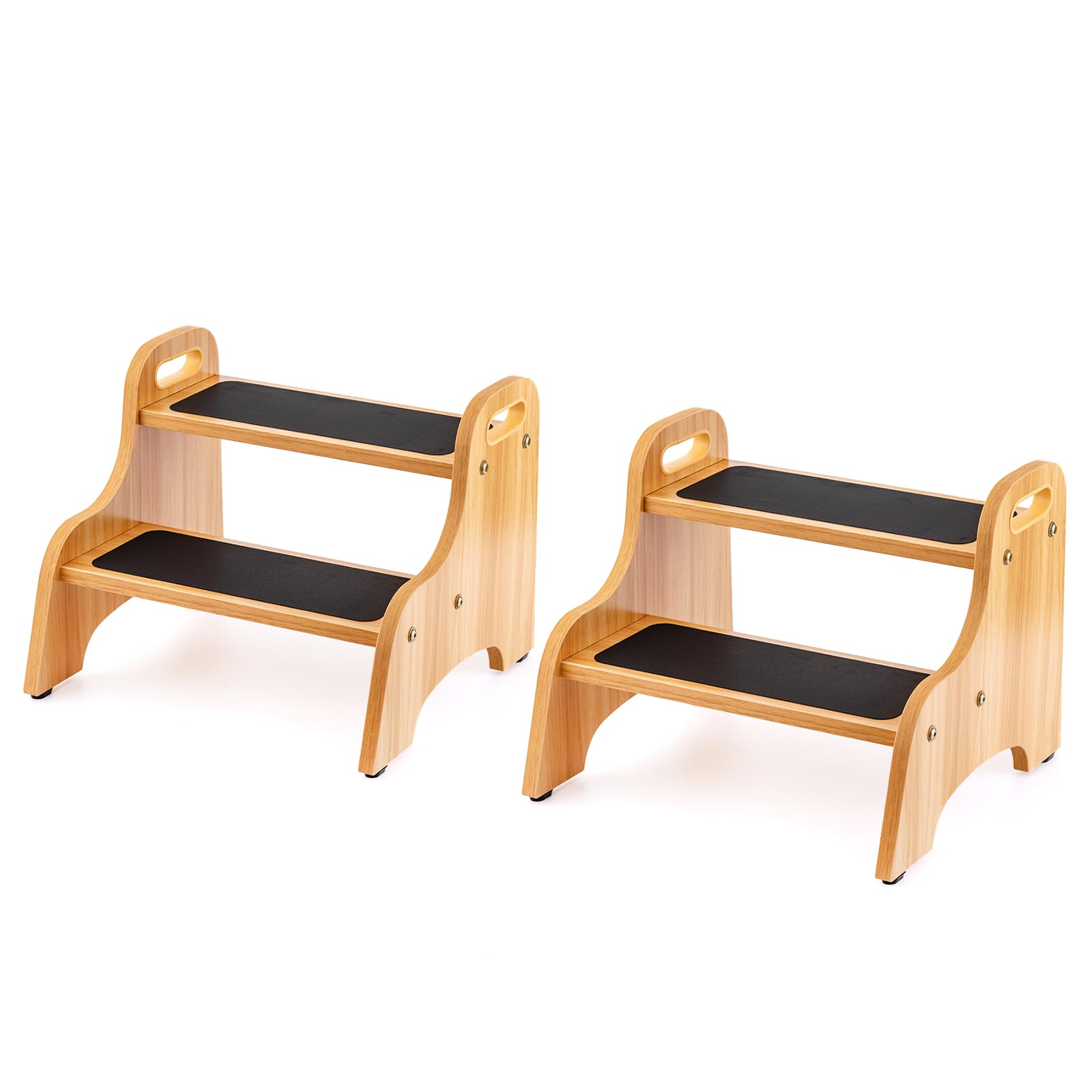 StrongTek 2 Pack Wooden 2 Step Stools for Kids