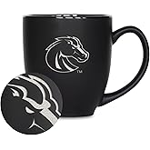 Rico Industries NCAA Schools (A & B) Standard 15oz Laser Engraved Matte Black Ceramic Bistro Mug - For Hot or Cold Drinks