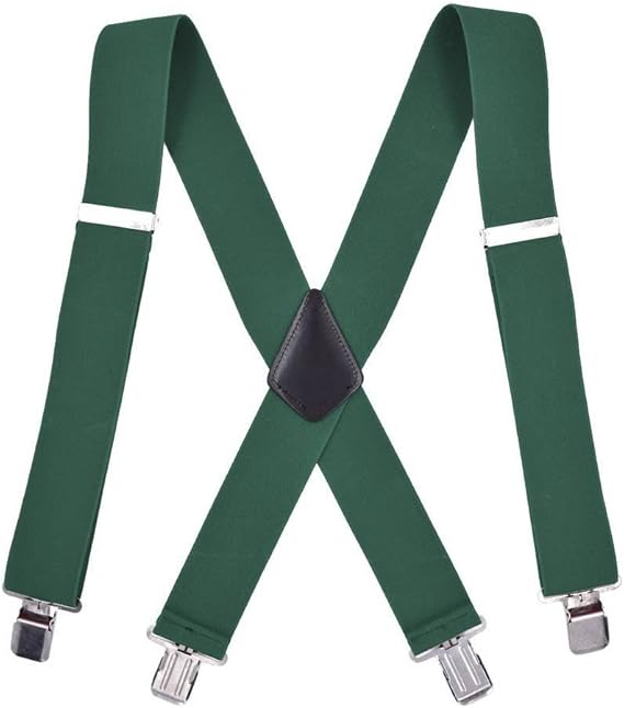 Amazon Co Jp Comvip 幅広 クリップ４個 メンズ サスペンダー ズボンつり ショルダーサスペンダー ファッション ズボンクリップ 吊りバンド アーミーグリーン 服 ファッション小物