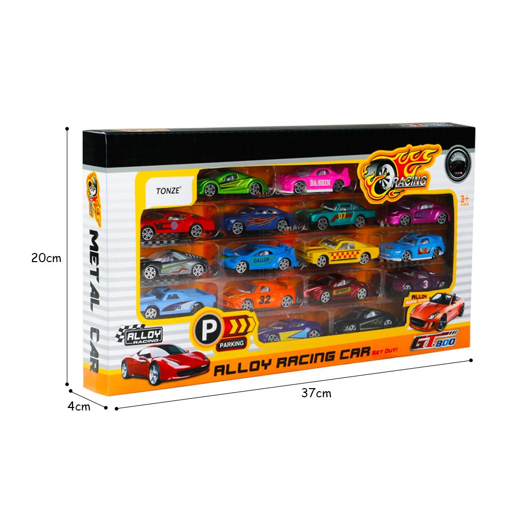 Metall Spielzeugauto Set 16PCS Modellautos 1:64 Fahrzeugmodell für Kinder Alter 3 4 5