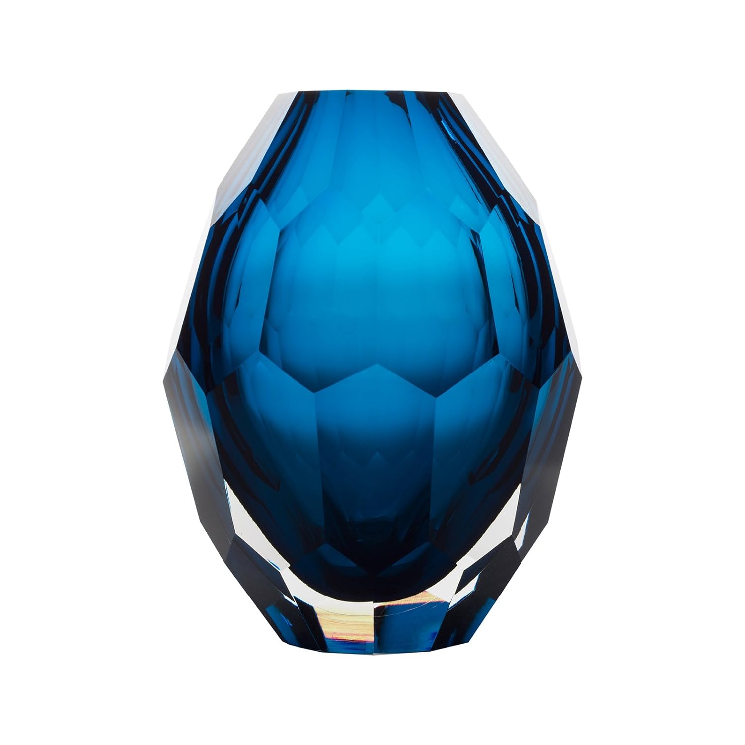 Casamotion Vase Diamond Hand Blown Glass Vase Tabletop Centerpiece