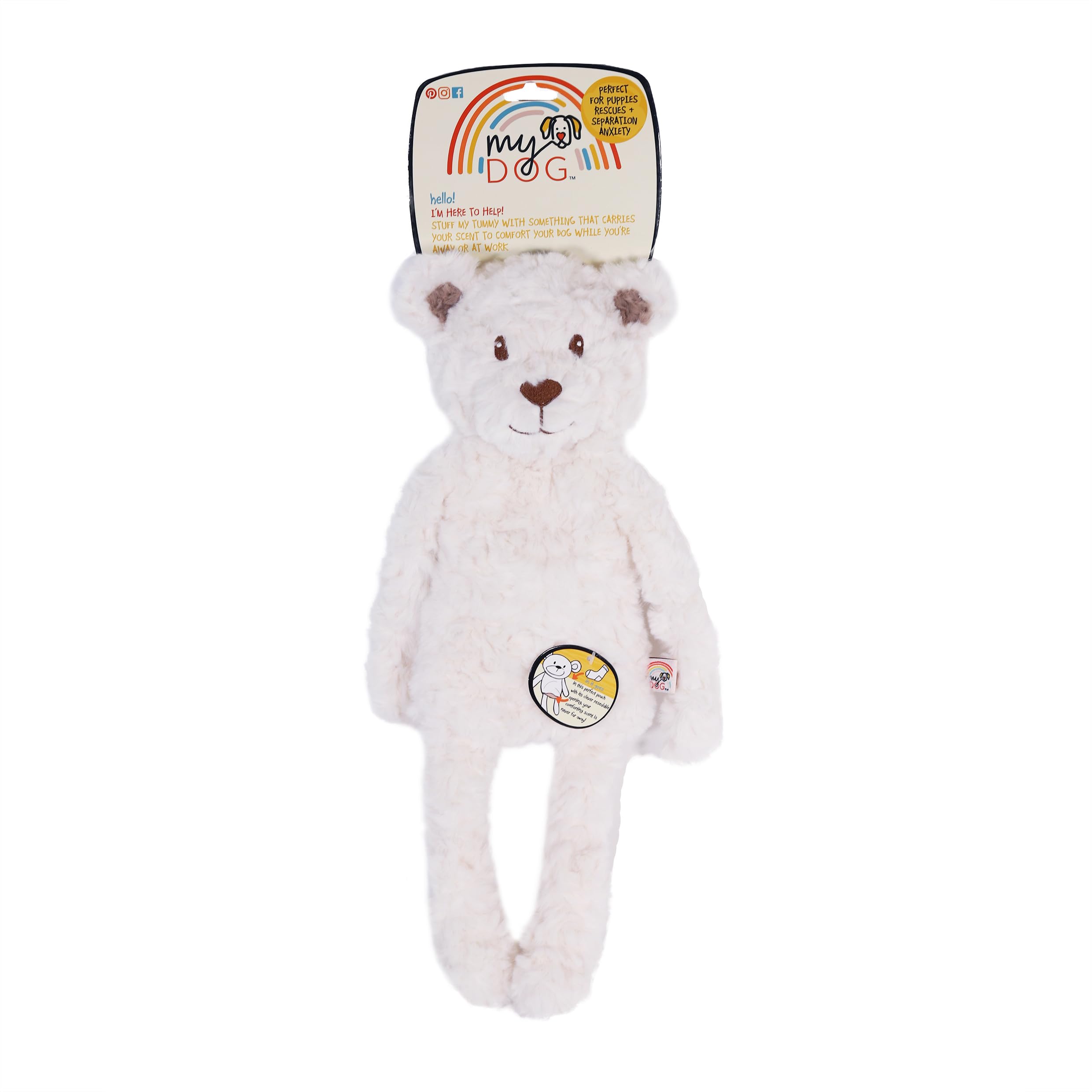 Rosewood My Dog Luxury Soft Plush Bear Toy for Dogs and Puppies, Stuff-Free Comforting and Calming Dog Toy, 40cm